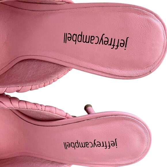 Jeffrey Campbell Copin Pleated Padded Mid Heel Pink Leather Mule size 9 NWOB - Picture 12 of 12